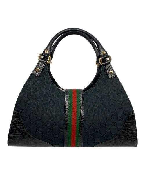 GUCCI（グッチ）GUCCI (グッチ) シェリーラインGGハンドバッグ ブラックの古着・服飾アイテム