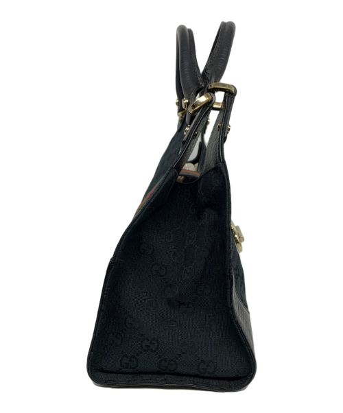GUCCI（グッチ）GUCCI (グッチ) シェリーラインGGハンドバッグ ブラックの古着・服飾アイテム