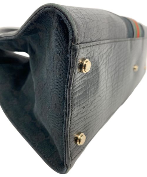 GUCCI（グッチ）GUCCI (グッチ) シェリーラインGGハンドバッグ ブラックの古着・服飾アイテム
