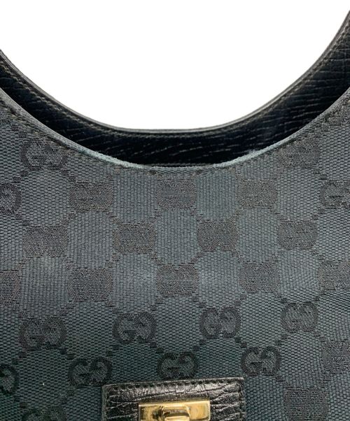 GUCCI（グッチ）GUCCI (グッチ) シェリーラインGGハンドバッグ ブラックの古着・服飾アイテム