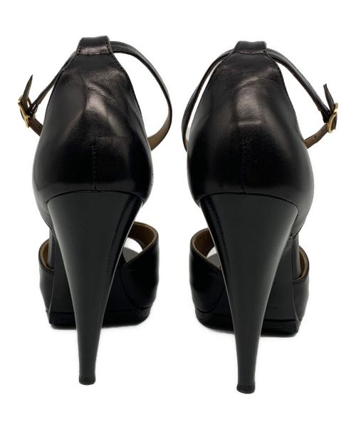 HERMES（エルメス）HERMES (エルメス) ヒールサンダル ブラック サイズ:37 1/2の古着・服飾アイテム