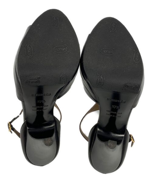 HERMES（エルメス）HERMES (エルメス) ヒールサンダル ブラック サイズ:37 1/2の古着・服飾アイテム