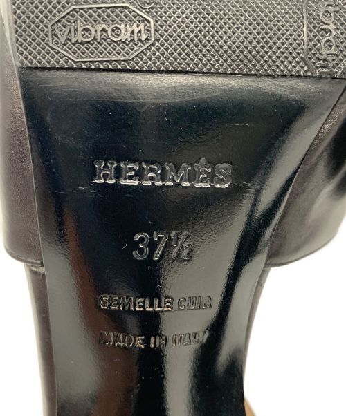 HERMES（エルメス）HERMES (エルメス) ヒールサンダル ブラック サイズ:37 1/2の古着・服飾アイテム