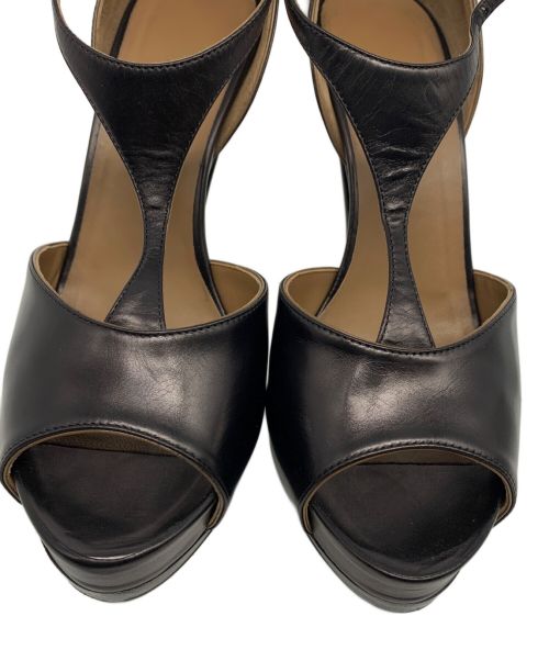 HERMES（エルメス）HERMES (エルメス) ヒールサンダル ブラック サイズ:37 1/2の古着・服飾アイテム