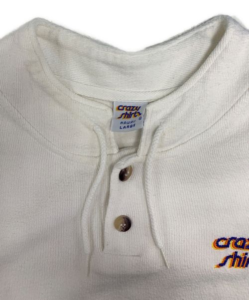crazy shirts（クレイジーシャツ）crazy shirts (クレイジーシャツ) ヘンリーネックスウェット ホワイト サイズ:Lの古着・服飾アイテム