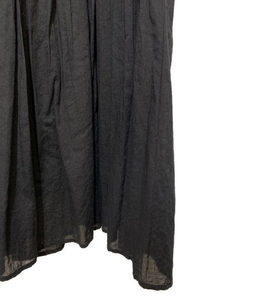 maison de soil（メゾンドソイル）maison de soil (メゾンドソイル) コットンボイルボックスプリーツノースリーブワンピース  ブラック サイズ:Ⅰの古着・服飾アイテム