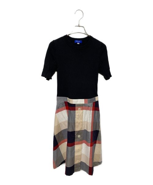 BLUE LABEL CRESTBRIDGE（ブルーレーベルクレストブリッジ）BLUE LABEL CRESTBRIDGE (ブルーレーベルクレストブリッジ) 切替ワンピース ブラック サイズ:.38の古着・服飾アイテム