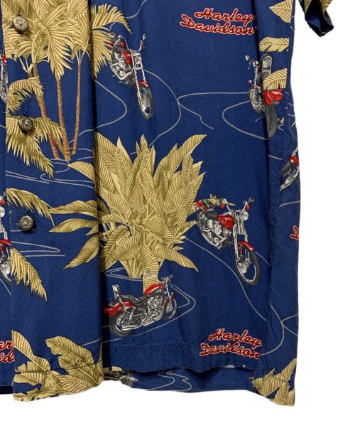 HARLEY-DAVIDSON（ハーレーダビッドソン）HARLEY-DAVIDSON (ハーレーダビッドソン) 総柄シャツ ネイビー サイズ:Sの古着・服飾アイテム