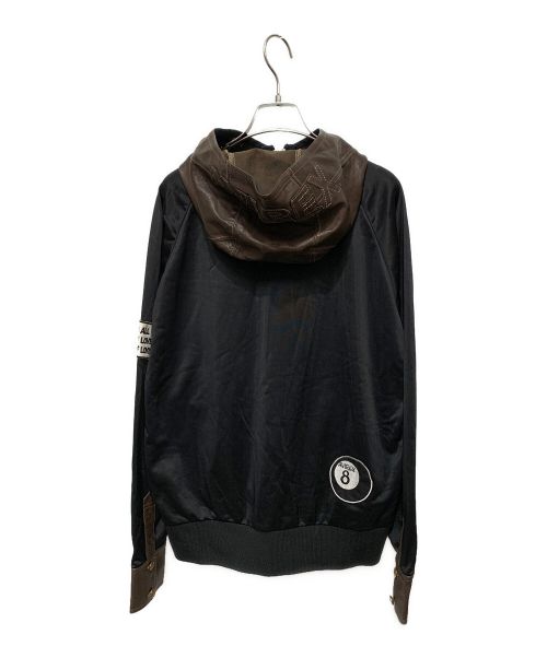 AVIREX（アヴィレックス）AVIREX (アヴィレックス) レザー切替パーカー ブラック×ブラウン サイズ:Lの古着・服飾アイテム
