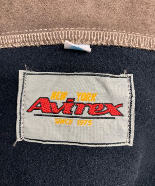 AVIREX（アヴィレックス）AVIREX (アヴィレックス) レザー切替パーカー ブラック×ブラウン サイズ:Lの古着・服飾アイテム