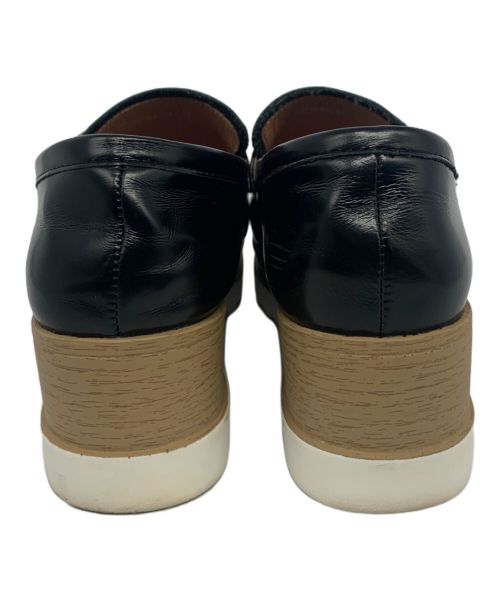 STACCATO（スタッカート）STACCATO (スタッカート) プラットホームローファー ブラック×ホワイト サイズ:22の古着・服飾アイテム