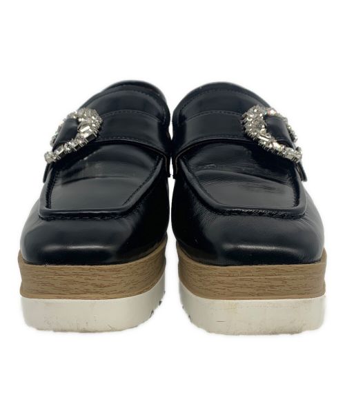 STACCATO（スタッカート）STACCATO (スタッカート) プラットホームローファー ブラック×ホワイト サイズ:22の古着・服飾アイテム