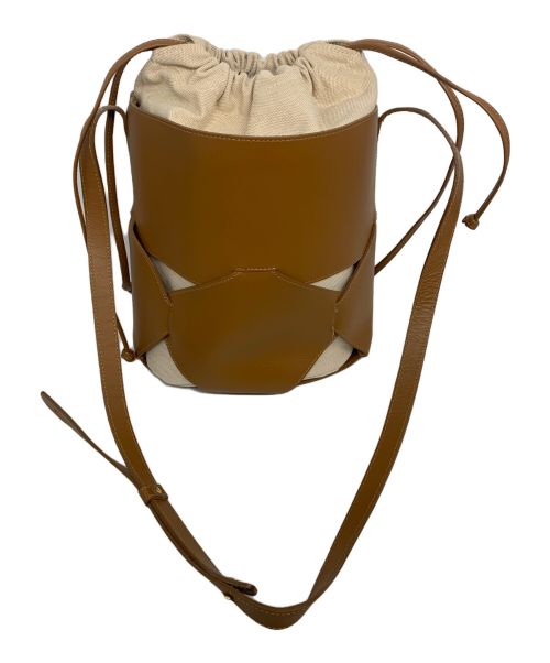 VIOLAd'ORO（ヴィオラドーロ）VIOLAd'ORO (ヴィオラドーロ) 巾着ショルダーバッグ ブラウンの古着・服飾アイテム