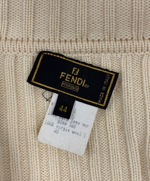 FENDI（フェンディ）FENDI (フェンディ) リブカーディガン クリーム サイズ:44の古着・服飾アイテム