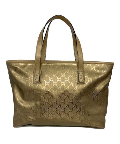 GUCCI（グッチ）GUCCI (グッチ) GGスプリーム トートバッグ ゴールドの古着・服飾アイテム