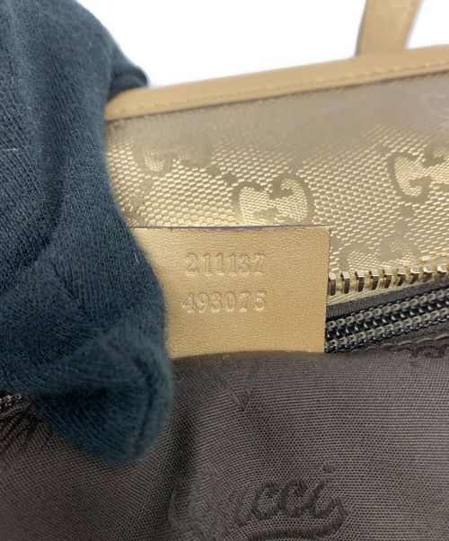 GUCCI（グッチ）GUCCI (グッチ) GGスプリーム トートバッグ ゴールドの古着・服飾アイテム