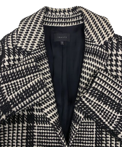 theory luxe（セオリーリュクス）theory luxe (セオリーリュクス) FABRIC GRAPHIC COAT ブラック×ホワイト サイズ:Pの古着・服飾アイテム