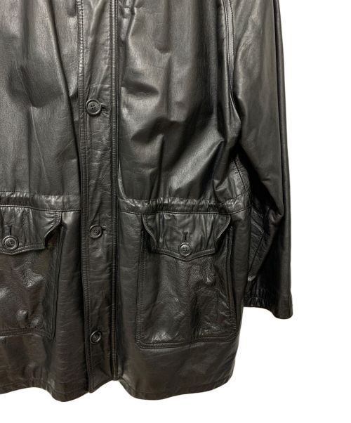 CROSS WOOD（クロスウッド）CROSS WOOD (クロスウッド) レザーコート ブラック サイズ:LLの古着・服飾アイテム