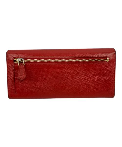 PRADA（プラダ）PRADA (プラダ) サフィアーノロングウォレット レッドの古着・服飾アイテム