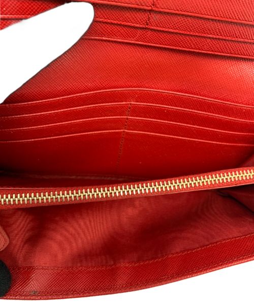 PRADA（プラダ）PRADA (プラダ) サフィアーノロングウォレット レッドの古着・服飾アイテム