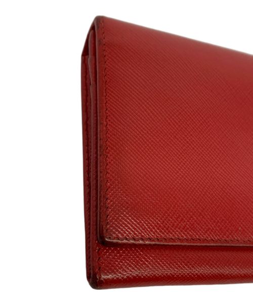 PRADA（プラダ）PRADA (プラダ) サフィアーノロングウォレット レッドの古着・服飾アイテム