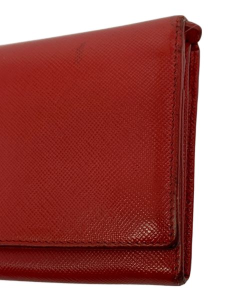PRADA（プラダ）PRADA (プラダ) サフィアーノロングウォレット レッドの古着・服飾アイテム