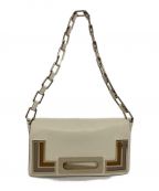 ANYA HINDMARCHアニヤ・ハインドマーチ）の古着「チェーンショルダーバッグ」｜ホワイト×ゴールド