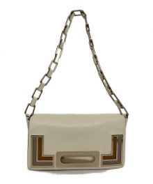 ANYA HINDMARCH（アニヤ・ハインドマーチ）の古着「チェーンショルダーバッグ」｜ホワイト×ゴールド