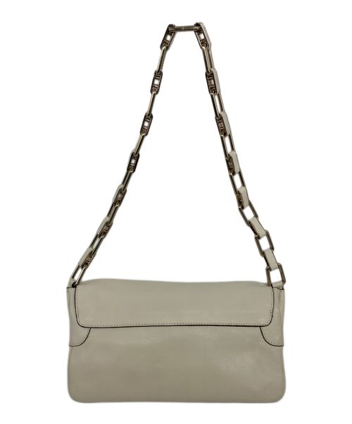 ANYA HINDMARCH（アニヤ・ハインドマーチ）ANYA HINDMARCH (アニヤハインドマーチ) チェーンショルダーバッグ ホワイト×ゴールドの古着・服飾アイテム