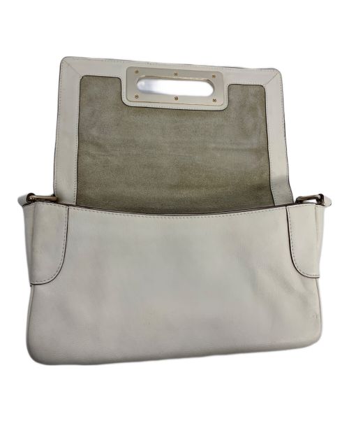 ANYA HINDMARCH（アニヤ・ハインドマーチ）ANYA HINDMARCH (アニヤハインドマーチ) チェーンショルダーバッグ ホワイト×ゴールドの古着・服飾アイテム