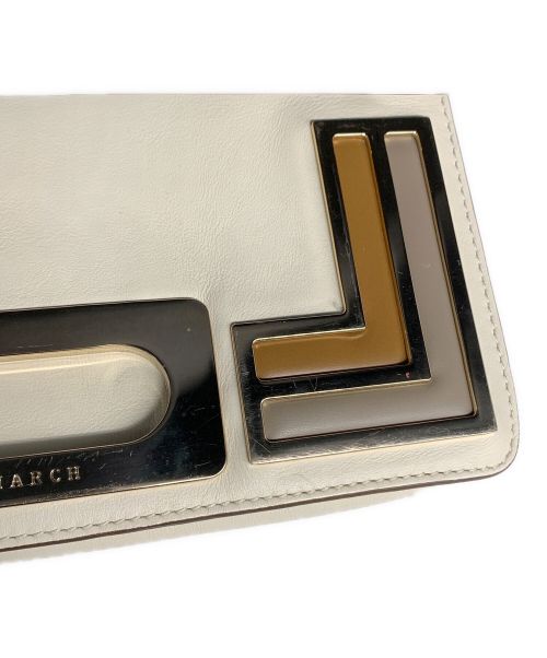 ANYA HINDMARCH（アニヤ・ハインドマーチ）ANYA HINDMARCH (アニヤハインドマーチ) チェーンショルダーバッグ ホワイト×ゴールドの古着・服飾アイテム