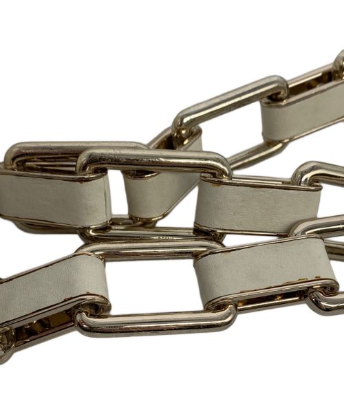 ANYA HINDMARCH（アニヤ・ハインドマーチ）ANYA HINDMARCH (アニヤハインドマーチ) チェーンショルダーバッグ ホワイト×ゴールドの古着・服飾アイテム