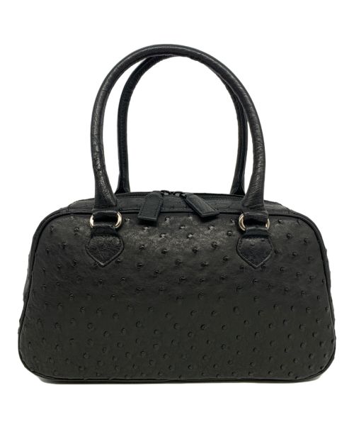 JRA（ジェーアールエー）JRA (ジェーアールエー) オーストリッチ ハンドバッグ ブラックの古着・服飾アイテム