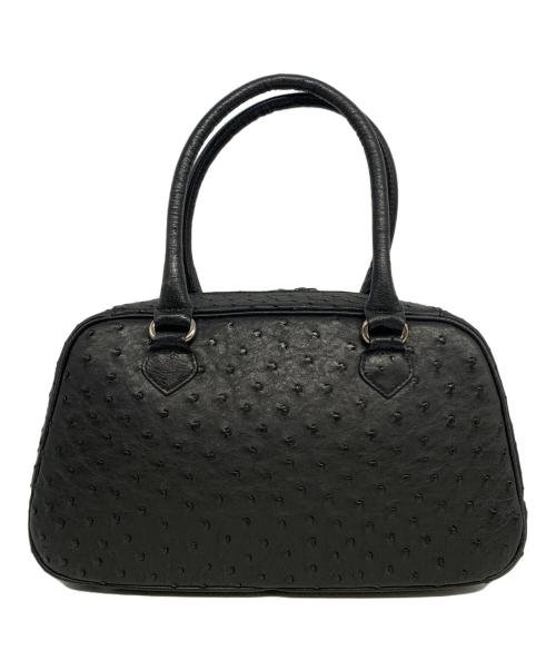 JRA（ジェーアールエー）JRA (ジェーアールエー) オーストリッチ ハンドバッグ ブラックの古着・服飾アイテム