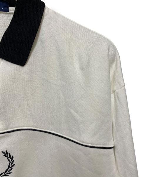 FRED PERRY（フレッドペリー）FRED PERRY (フレッドペリー) AMERICAN RAG CIE (アメリカンラグシー) ハーフジップスウェット ホワイト サイズ:Lの古着・服飾アイテム