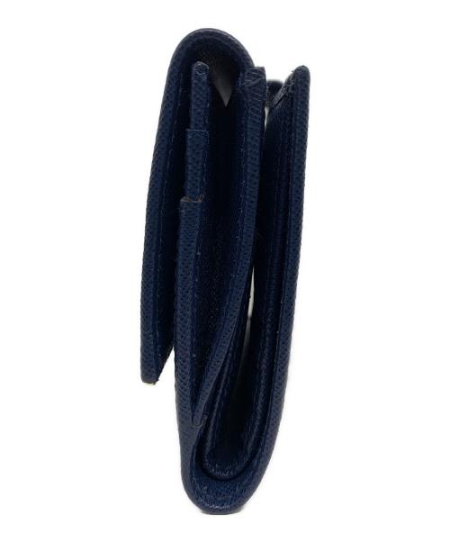 PRADA（プラダ）PRADA (プラダ) サフィアーノ メタル 2つ折り財布 ブルー×ゴールドの古着・服飾アイテム