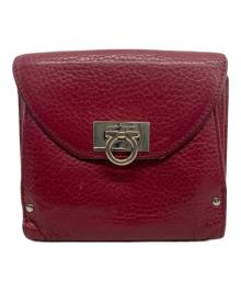 Salvatore Ferragamo（サルヴァトーレ フェラガモ）の古着「ガンチーニ 2つ折り財布」｜バーガンディー