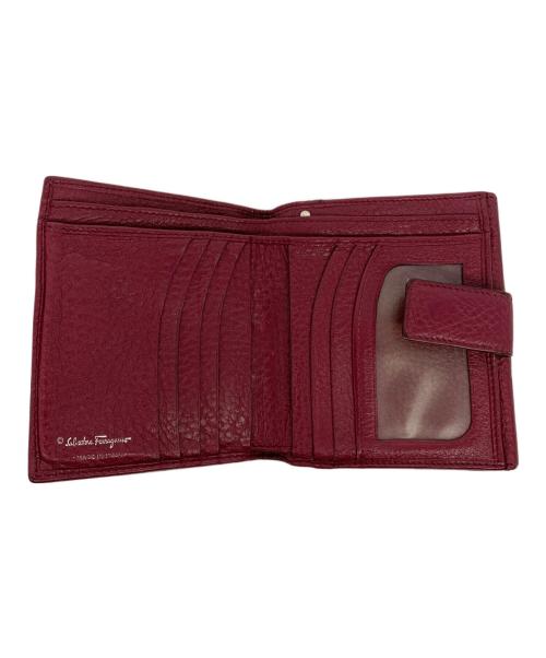 Salvatore Ferragamo（サルヴァトーレ フェラガモ）Salvatore Ferragamo (サルヴァトーレ フェラガモ) ガンチーニ 2つ折り財布 バーガンディーの古着・服飾アイテム