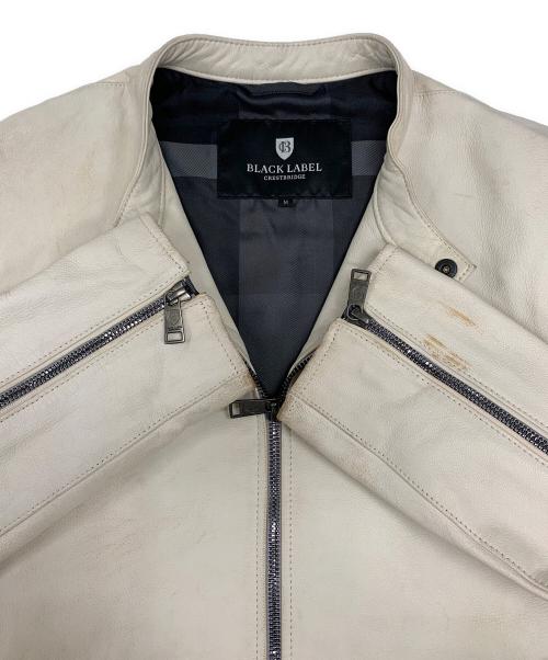 BLACK LABEL CRESTBRIDGE（ブラックレーベル クレストブリッジ）BLACK LABEL CRESTBRIDGE (ブラックレーベル クレストブリッジ) シングルライダースジャケット アイボリー サイズ:Mの古着・服飾アイテム