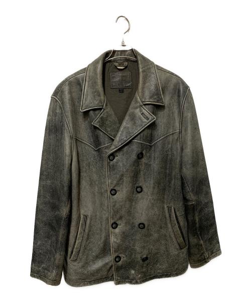 GUESS（ゲス）GUESS (ゲス) レザージャケット グレー サイズ:Lの古着・服飾アイテム