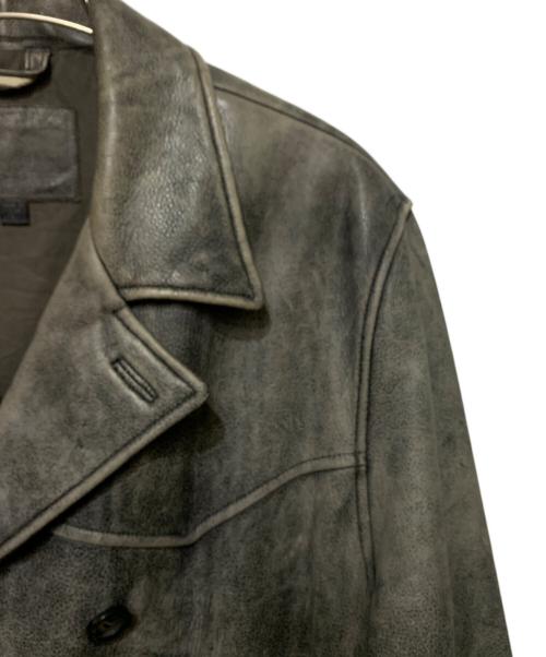 GUESS（ゲス）GUESS (ゲス) レザージャケット グレー サイズ:Lの古着・服飾アイテム