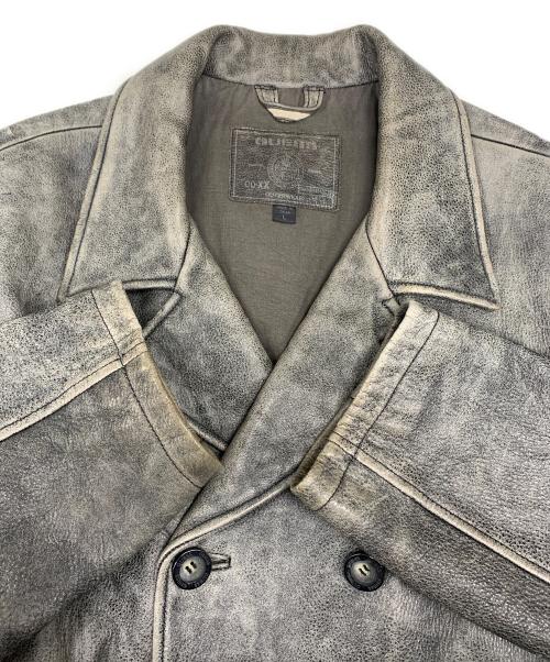 GUESS（ゲス）GUESS (ゲス) レザージャケット グレー サイズ:Lの古着・服飾アイテム