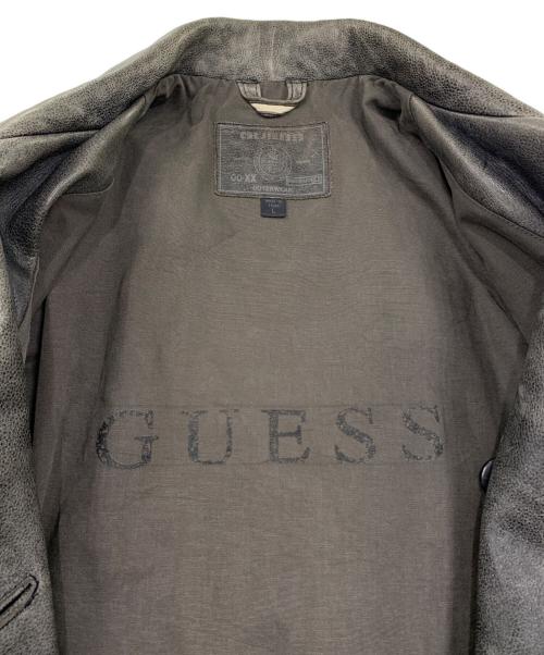 GUESS（ゲス）GUESS (ゲス) レザージャケット グレー サイズ:Lの古着・服飾アイテム