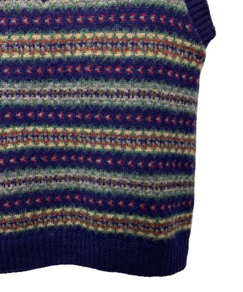 L.L.Bean（エルエルビーン）L.L.Bean (エルエルビーン) 総柄ニットベスト ネイビー サイズ:Lの古着・服飾アイテム