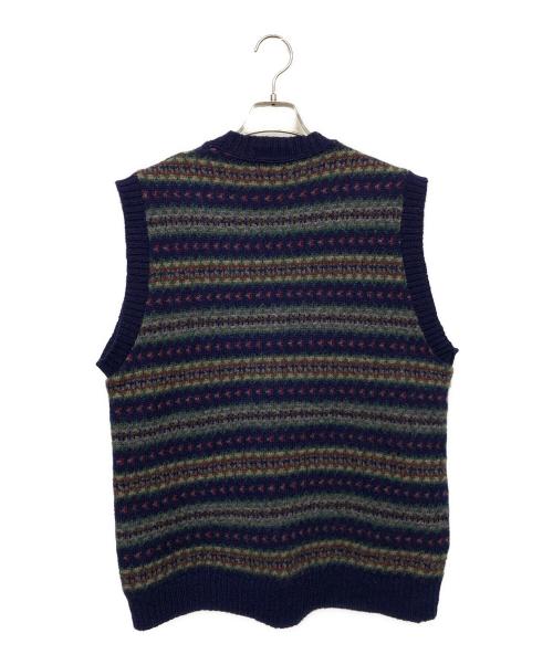 L.L.Bean（エルエルビーン）L.L.Bean (エルエルビーン) 総柄ニットベスト ネイビー サイズ:Lの古着・服飾アイテム