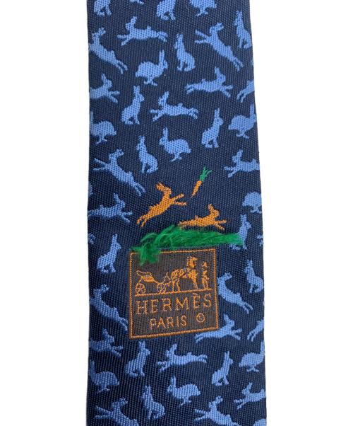 HERMES（エルメス）HERMES (エルメス) シルクネクタイ ブルー サイズ:サイズ表記なしの古着・服飾アイテム
