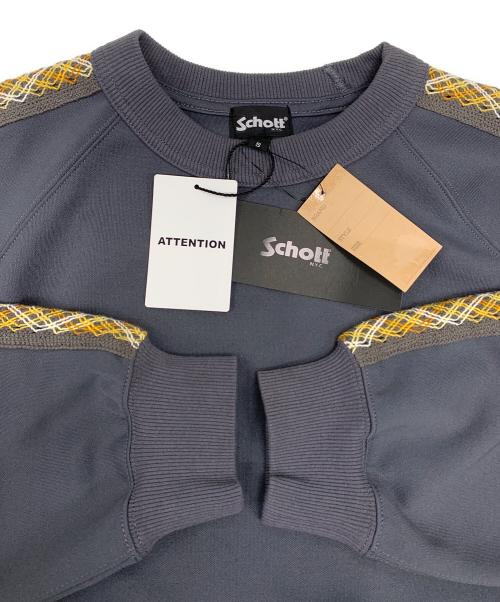 Schott（ショット）Schott (ショット) TAPING JERSEY CREW SWEAT グレー サイズ:S 未使用品の古着・服飾アイテム