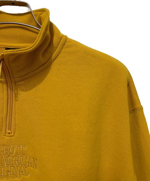 Schott（ショット）shott (ショット) ハーフジップロゴスウェット イエロー サイズ:M 未使用品の古着・服飾アイテム