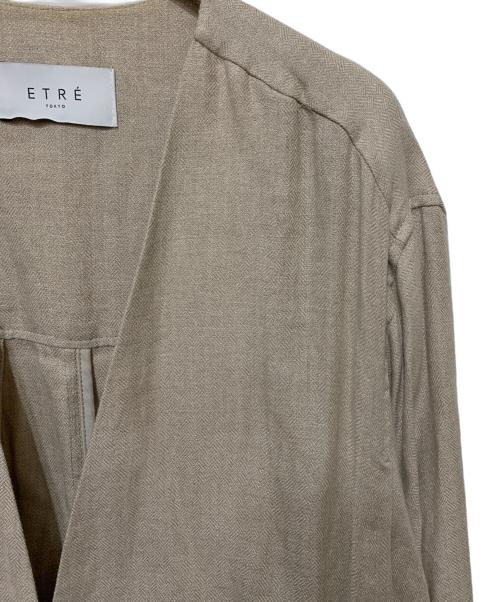 ETRE TOKYO（エトレトウキョウ）ETRE TOKYO (エトレトウキョウ) ノーカラーヘリボーンコート ベージュ サイズ:Sの古着・服飾アイテム