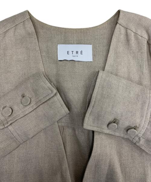 ETRE TOKYO（エトレトウキョウ）ETRE TOKYO (エトレトウキョウ) ノーカラーヘリボーンコート ベージュ サイズ:Sの古着・服飾アイテム